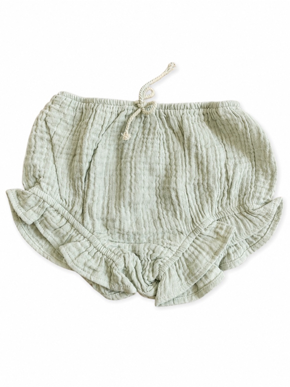 Rylee + Cru Sage Muslin Ruffle Bloomers 6-12M NWOT
